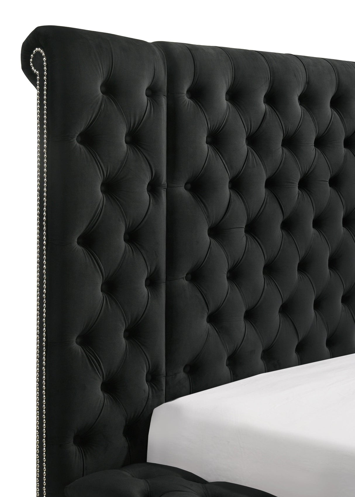 Liliana King Black Panel Bed by Crown Mark at Eve Furniture