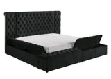 Liliana King Black Panel Bed by Crown Mark at Eve Furniture