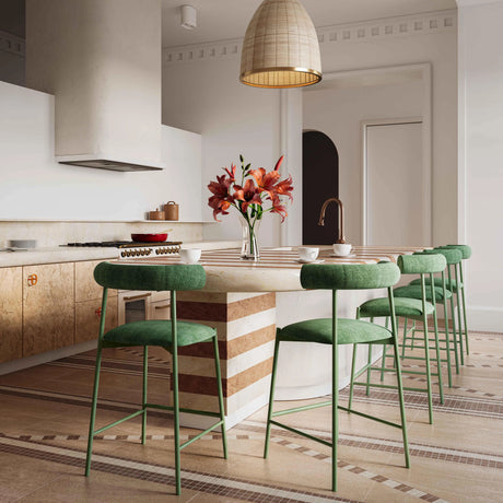 Liliana Performance Velvet Stool by TOV Furniture at Eve Furniture