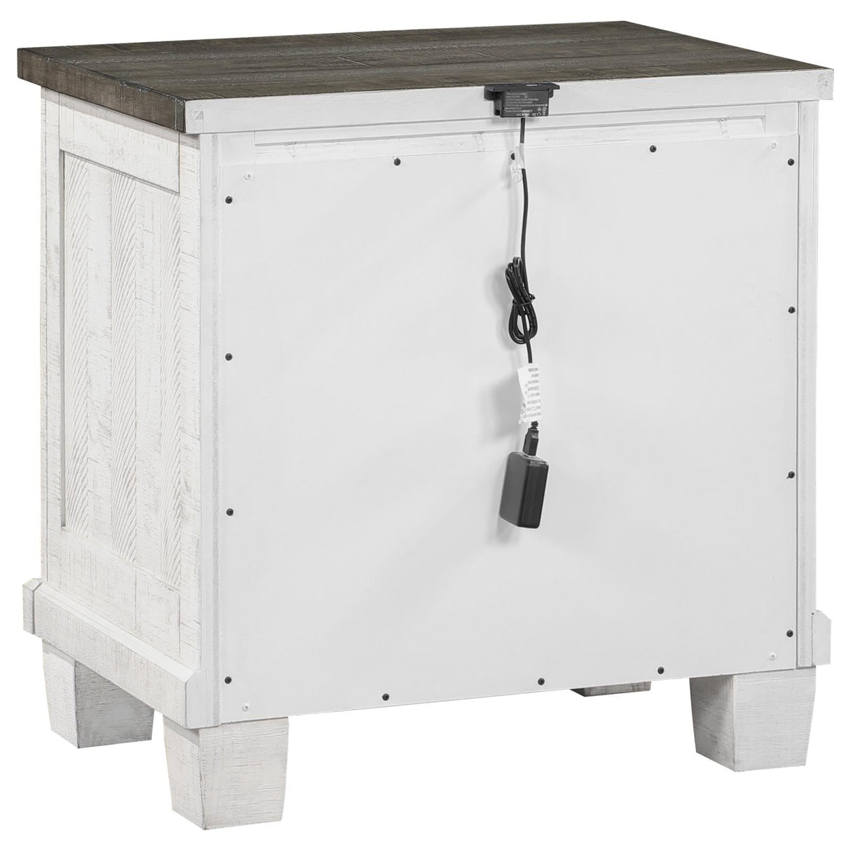 Lilith 2-drawer Nightstand Distressed Grey and White