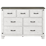 Lilith 7-drawer Dresser Distressed Distressed Grey and White