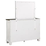 Lilith 7-drawer Dresser with Mirror Distressed Grey and White