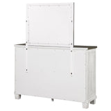 Lilith 7-drawer Dresser with Mirror Distressed Grey and White