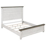 Lilith Eastern King Panel Bed Distressed Grey and White