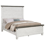 Lilith Eastern King Panel Bed Distressed Grey and White