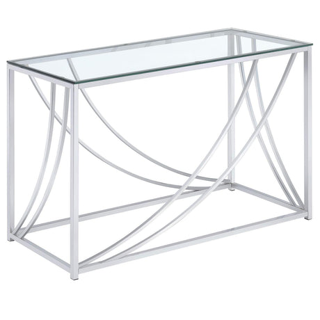 Lille Chrome Glass Top Rectangular Sofa Table Accents by Coaster at Eve Furniture
