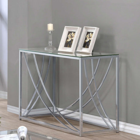 Lille Chrome Glass Top Rectangular Sofa Table Accents by Coaster at Eve Furniture