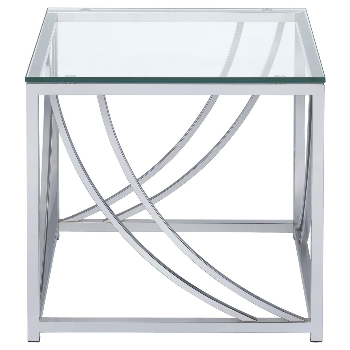 Lille Chrome Glass Top Square End Table Accents by Coaster at Eve Furniture