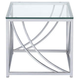 Lille Chrome Glass Top Square End Table Accents by Coaster at Eve Furniture