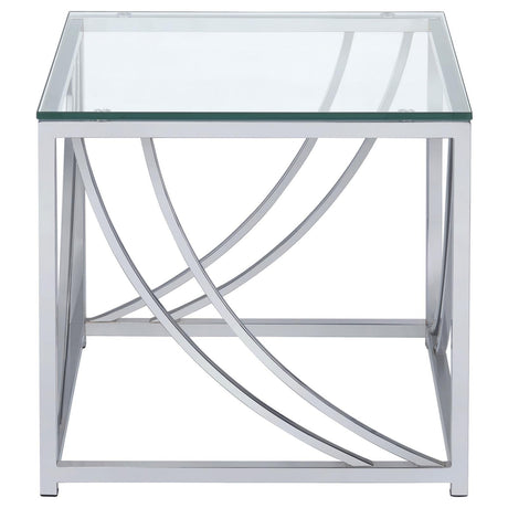 Lille Chrome Glass Top Square End Table Accents by Coaster at Eve Furniture