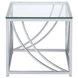 Lille Chrome Glass Top Square End Table Accents by Coaster at Eve Furniture