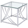 Lille Chrome Glass Top Square End Table Accents by Coaster at Eve Furniture