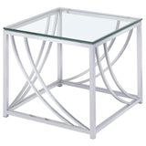 Lille Chrome Glass Top Square End Table Accents by Coaster at Eve Furniture