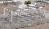 Lille Chrome Accents Glass Top Rectangular Coffee Table