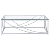 Lille Chrome Accents Glass Top Rectangular Coffee Table