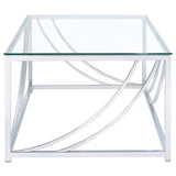 Lille Chrome Accents Glass Top Rectangular Coffee Table