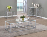 Lille Chrome Accents Glass Top Rectangular Coffee Table