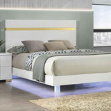 Lillestrom White/Gold 5-Piece Queen Bedroom Set by Furniture of America at Eve Furniture