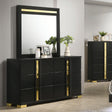 Lillestrom Black/Gold Dresser by Furniture of America at Eve Furniture