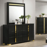 Lillestrom Black/Gold Dresser by Furniture of America at Eve Furniture