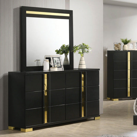 Lillestrom Black/Gold Dresser by Furniture of America at Eve Furniture