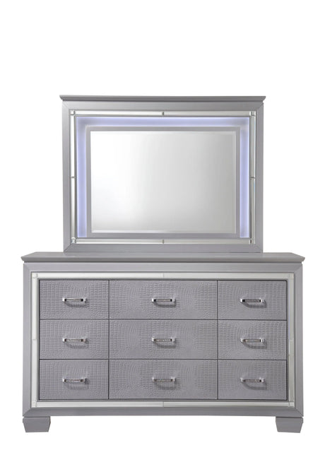 Lillian Silver Bedroom Mirror (Mirror Only) by Crown Mark at Eve Furniture