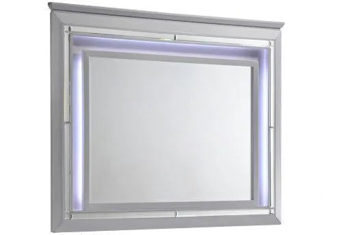Lillian Silver Bedroom Mirror (Mirror Only) by Crown Mark at Eve Furniture