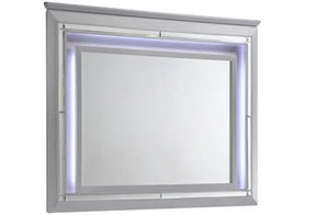Lillian Silver Bedroom Mirror (Mirror Only) by Crown Mark at Eve Furniture