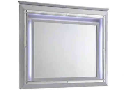 Lillian Silver Bedroom Mirror (Mirror Only) by Crown Mark at Eve Furniture