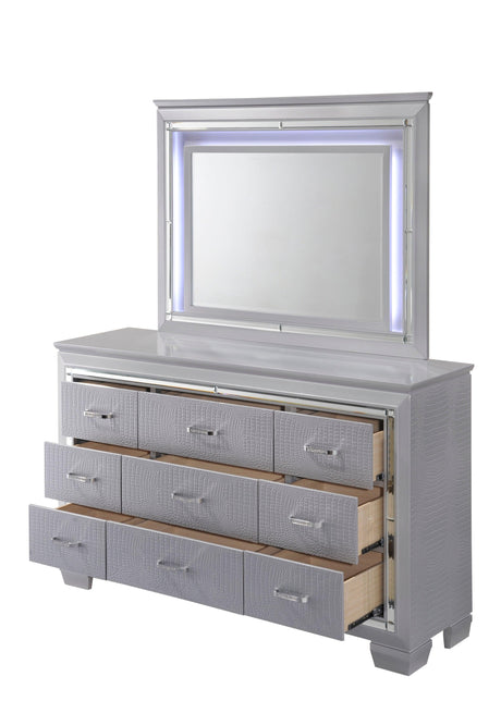 Lillian Silver Dresser by Crown Mark at Eve Furniture