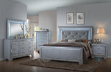 Lillian Silver King LED Upholestered Bed by Crown Mark at Eve Furniture