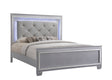 Lillian Silver King LED Upholestered Bed by Crown Mark at Eve Furniture