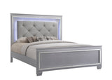 Lillian Silver King LED Upholestered Bed by Crown Mark at Eve Furniture