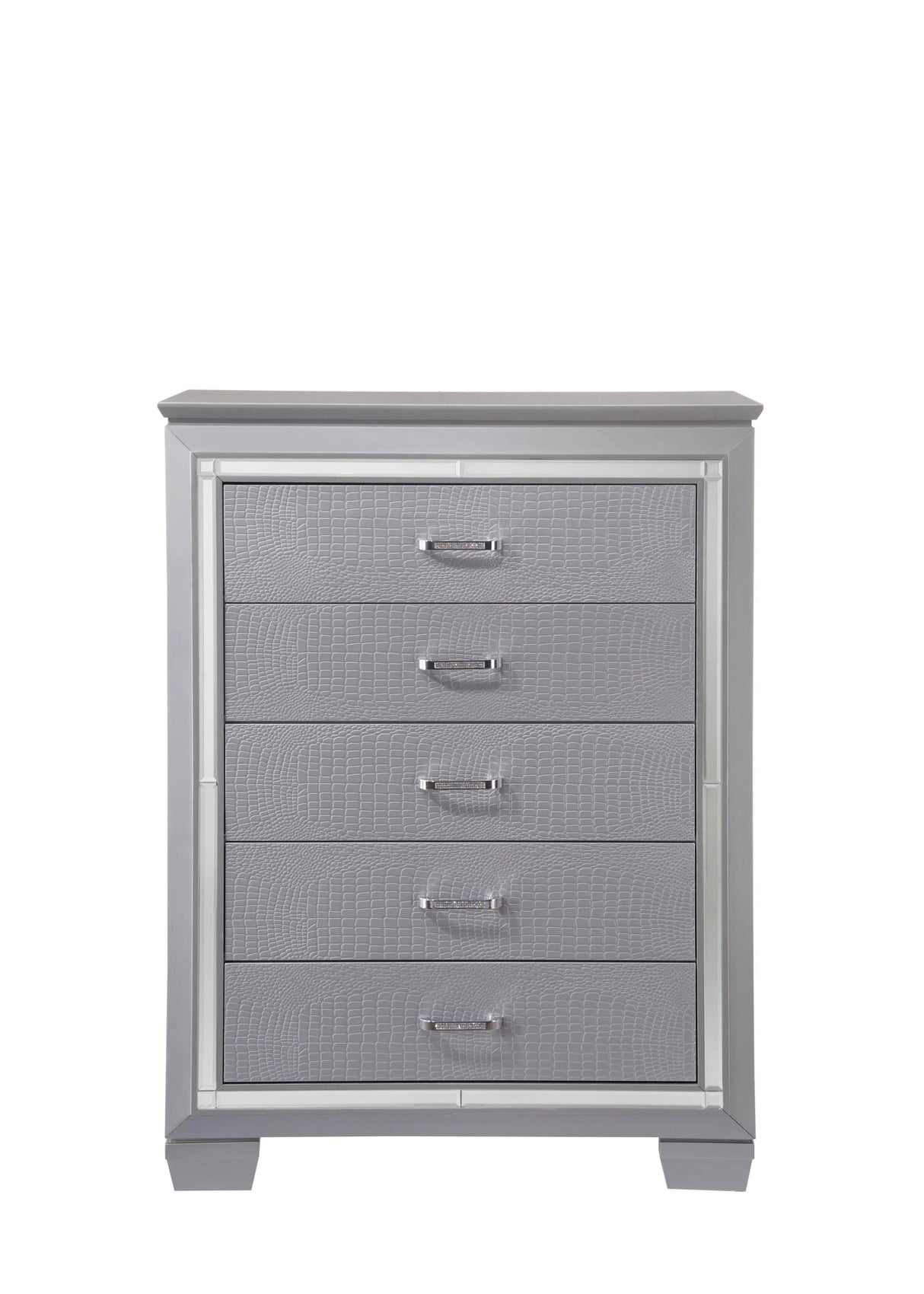 Lillian Silver LED Upholestered Bedroom Set by Crown Mark at Eve Furniture