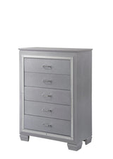 Lillian Silver LED Upholestered Bedroom Set by Crown Mark at Eve Furniture