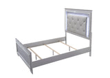 Lillian Silver LED Upholestered Bedroom Set by Crown Mark at Eve Furniture