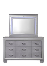 Lillian Silver LED Upholestered Bedroom Set by Crown Mark at Eve Furniture