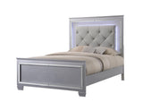 Lillian Silver LED Upholestered Bedroom Set by Crown Mark at Eve Furniture