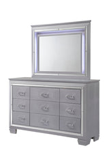 Lillian Silver LED Upholestered Bedroom Set by Crown Mark at Eve Furniture