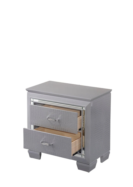 Lillian Silver Nightstand by Crown Mark at Eve Furniture