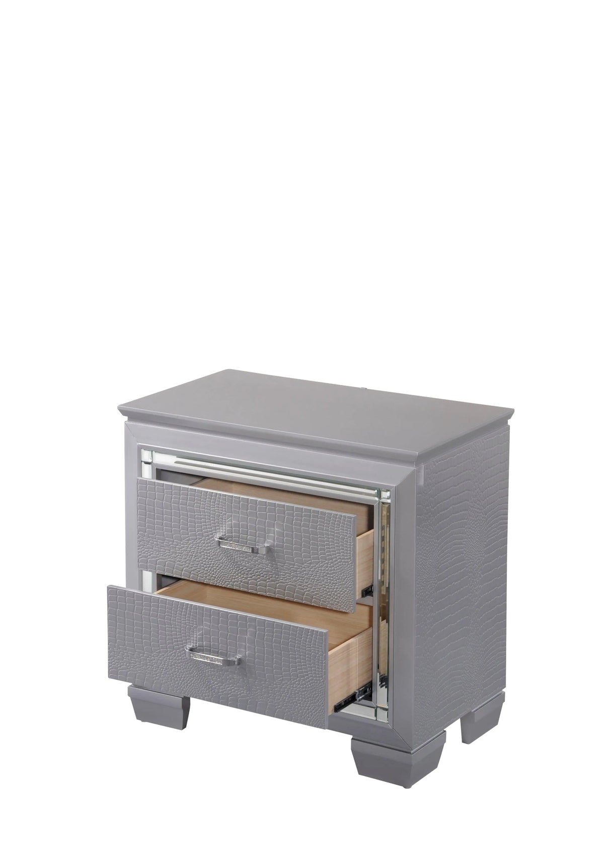 Lillian Silver Nightstand by Crown Mark at Eve Furniture