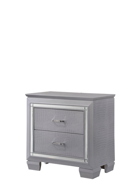 Lillian Silver Nightstand by Crown Mark at Eve Furniture