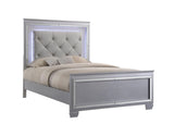 Lillian Silver Queen LED Upholestered Bed by Crown Mark at Eve Furniture