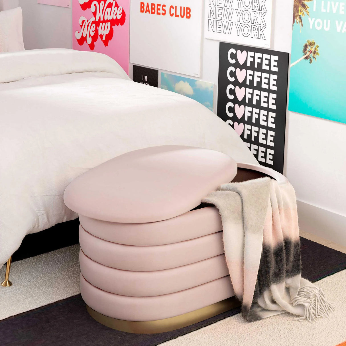 Lillian Velvet Storage Bench by TOV Furniture at Eve Furniture