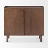 Lillie 36.0L x 16.0W x 32.0H Medium Brown Wood 2 Door Tray Top Accent Cabinet by Mercana at Eve Furniture