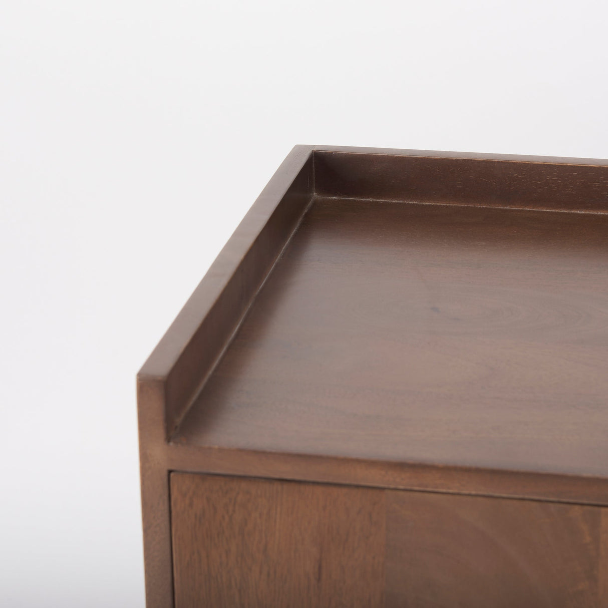 Lillie 36.0L x 16.0W x 32.0H Medium Brown Wood 2 Door Tray Top Accent Cabinet by Mercana at Eve Furniture