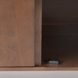 Lillie Medium Brown Wood 2 Door Tray Top Accent Cabinet by Mercana at Eve Furniture