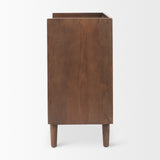 Lillie Medium Brown Wood 2 Door Tray Top Accent Cabinet by Mercana at Eve Furniture
