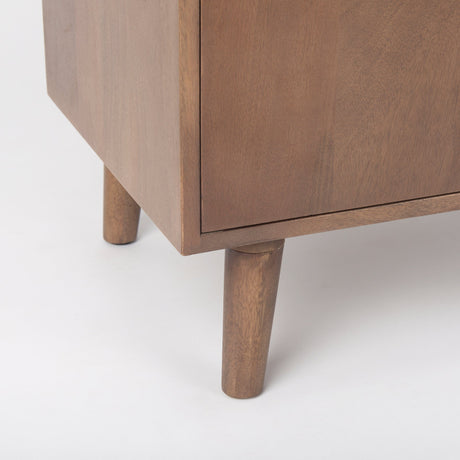 Lillie Medium Brown Wood 2 Door Tray Top Accent Cabinet by Mercana at Eve Furniture