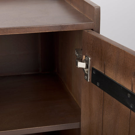 Lillie Medium Brown Wood 2 Door Tray Top Accent Cabinet by Mercana at Eve Furniture